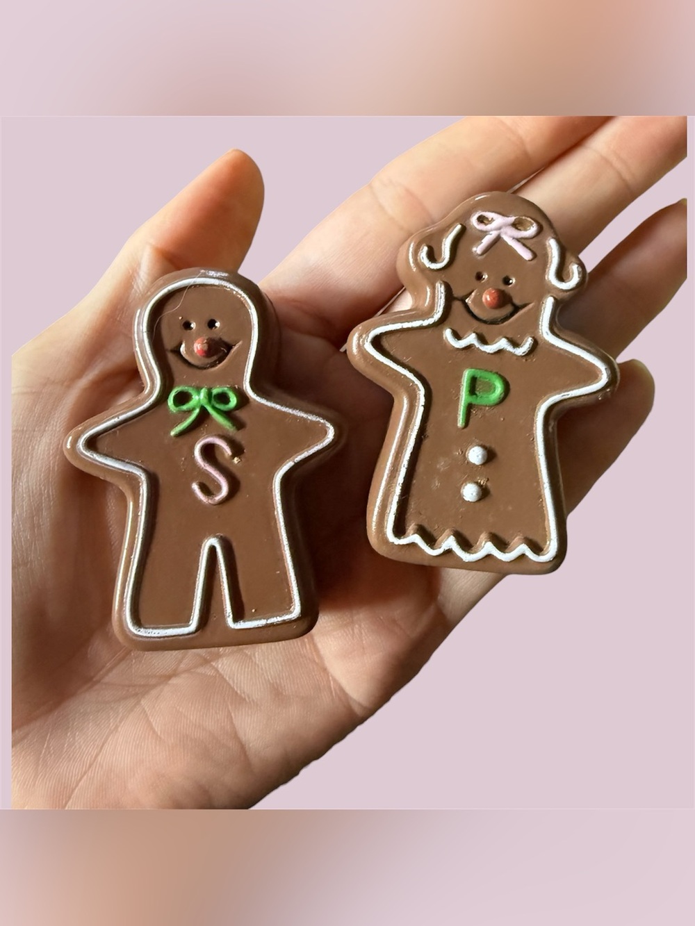 Vintage plastic gingerbread salt and pepper shakers